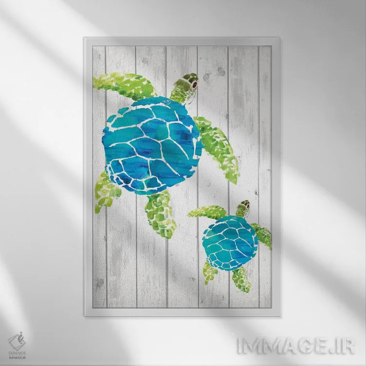 تابلو دکوراتیو ساحل شیشه دریایی III اثر لیندا برتل - نمای قابدار سفید