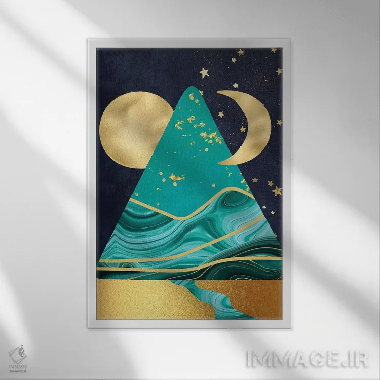 تابلو دکوراتیو اهرام آسمانی اثر لیندا برتل - نمای قابدار سفید