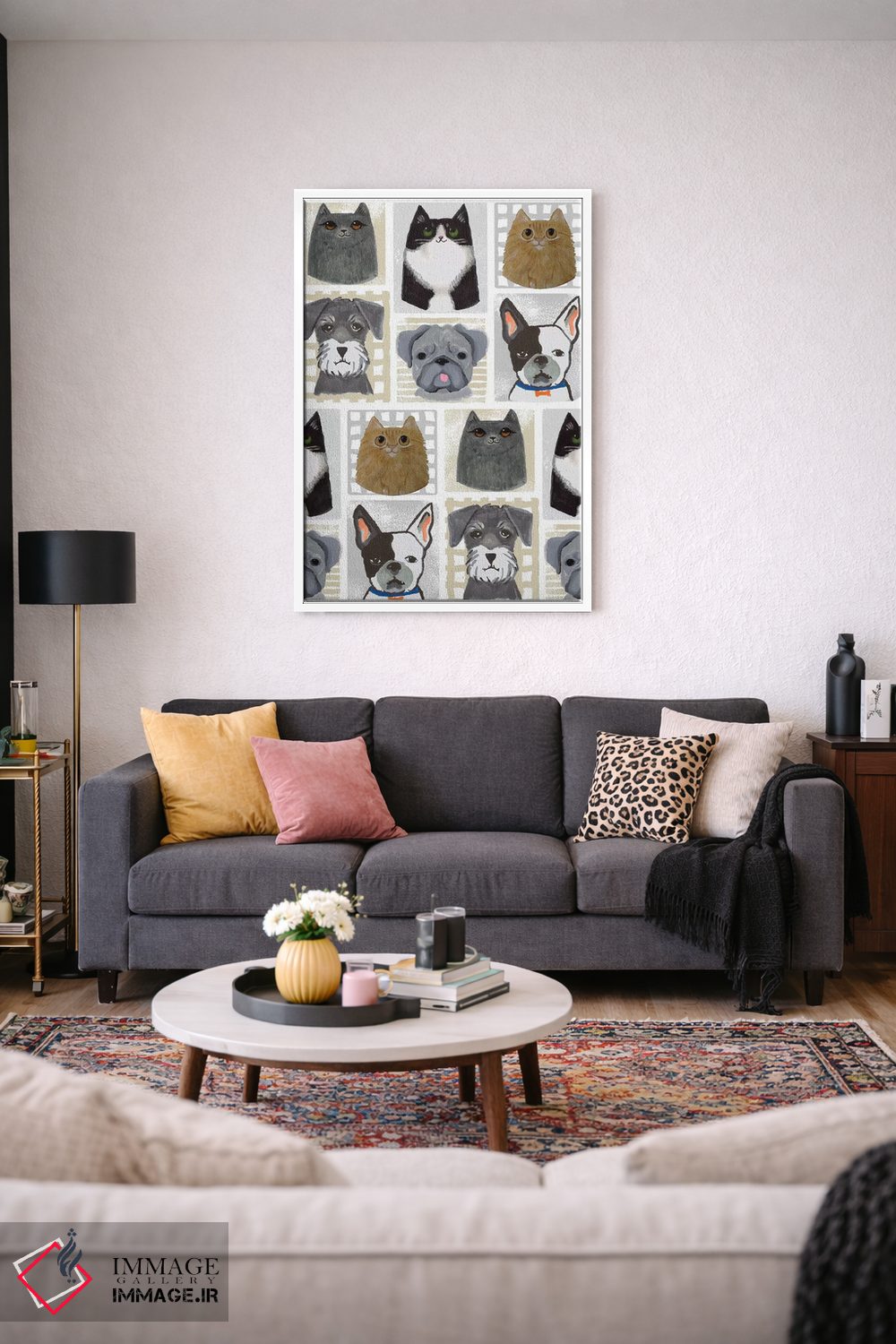 تابلو دکوراتیو گربه ها و سگ ها اثر لیندا برتل - D3W