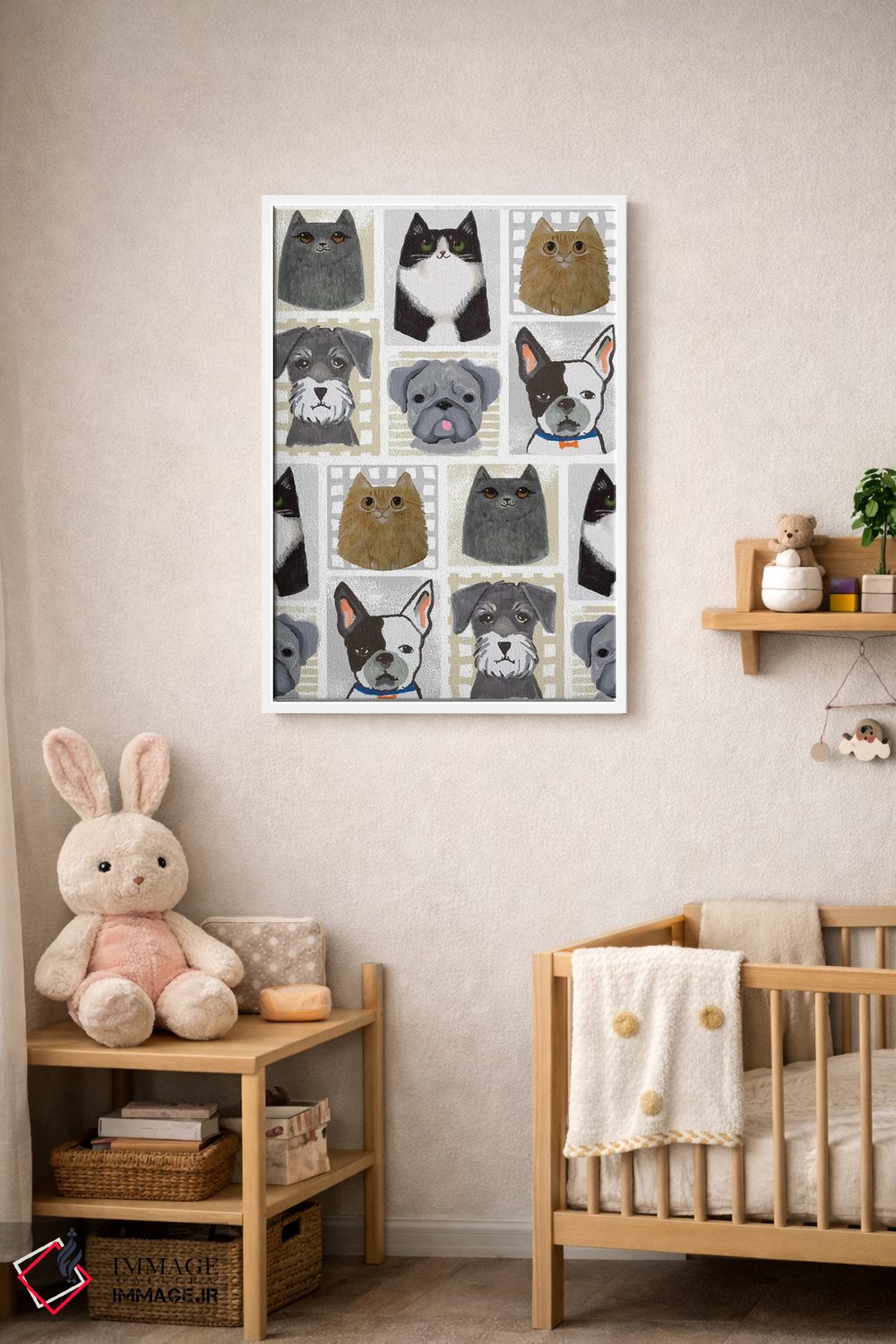 تابلو دکوراتیو گربه ها و سگ ها اثر لیندا برتل - D4W
