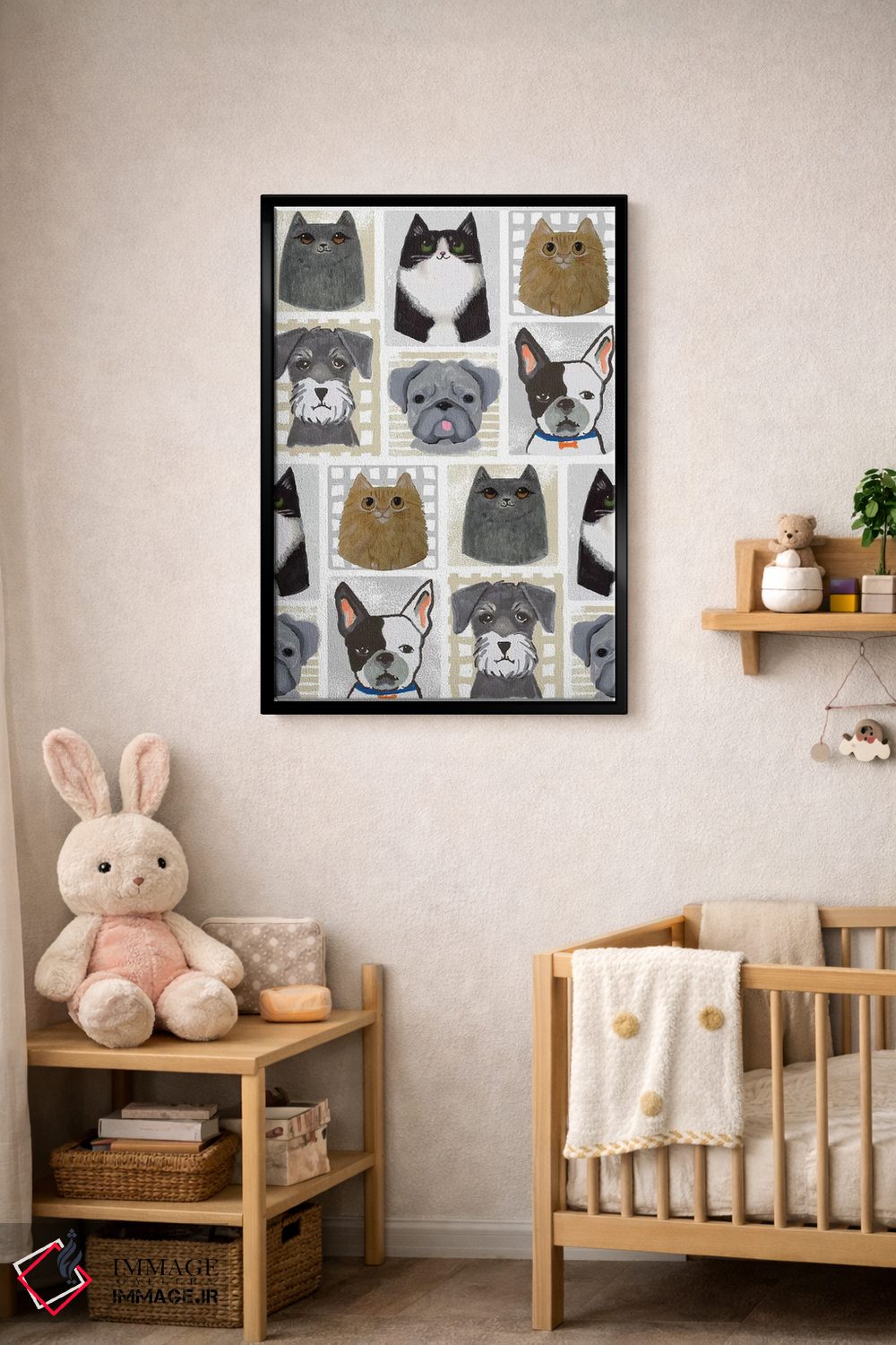 تابلو دکوراتیو گربه ها و سگ ها اثر لیندا برتل - D5B