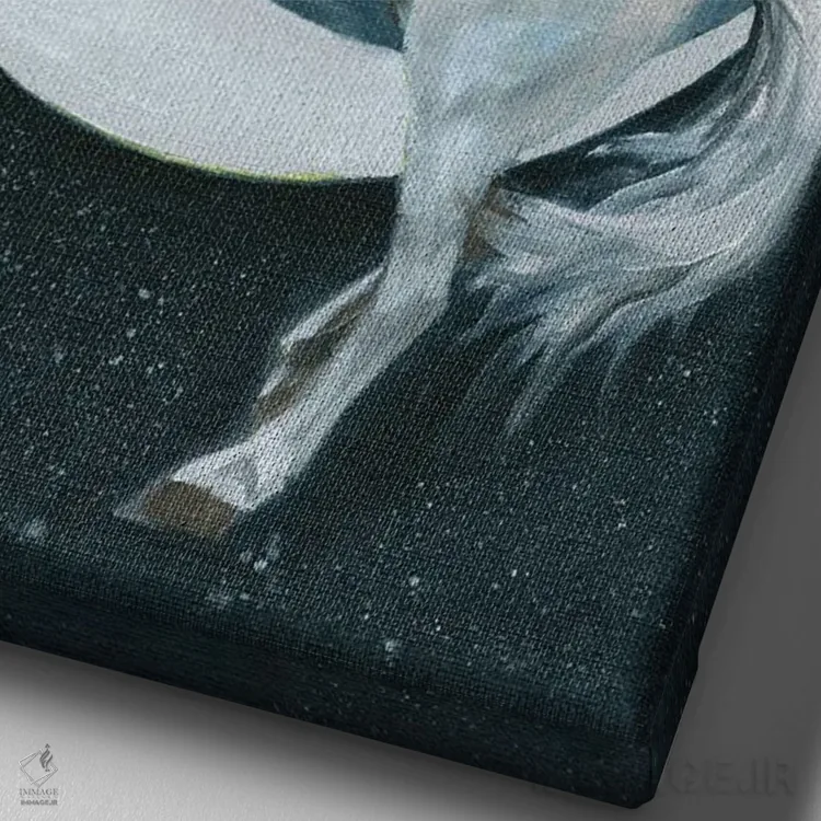 تابلو دکوراتیو ماه اسب چموش اثر لیزا باترز - نمای نزدیک بافت بوم