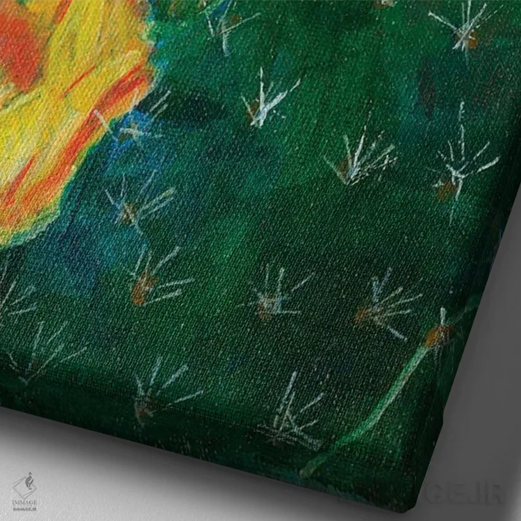 تابلو دکوراتیو گلابی خاردار اثر لیزا باترز - نمای نزدیک بافت بوم