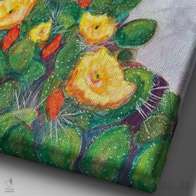 تابلو دکوراتیو رزهای بیابانی اثر لیزا باترز - نمای نزدیک بافت بوم