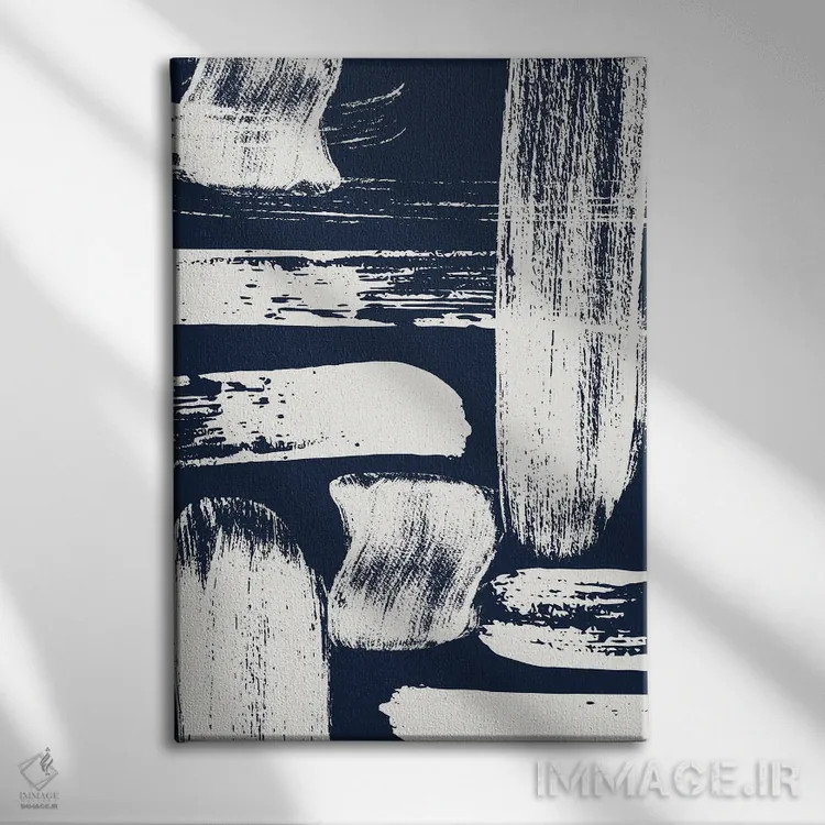 تابلو انتزاعی خطوط ملکه درام II اثر لولا بیژو و کمپانی - نمای روبهرو روی دیوار