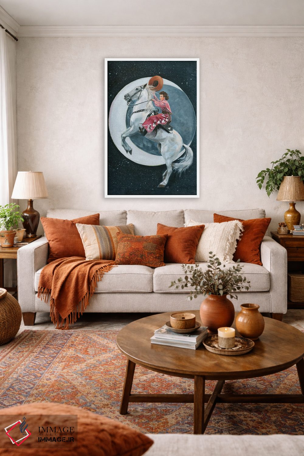 تابلو دکوراتیو ماه اسب چموش اثر لیزا باترز - D2W