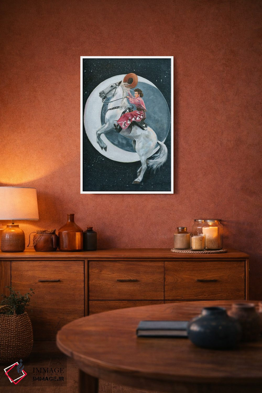 تابلو دکوراتیو ماه اسب چموش اثر لیزا باترز - D3W