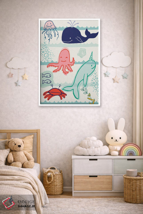 تابلو دکوراتیو جانوران دریایی اثر لولا بیژو و کمپانی - D4W