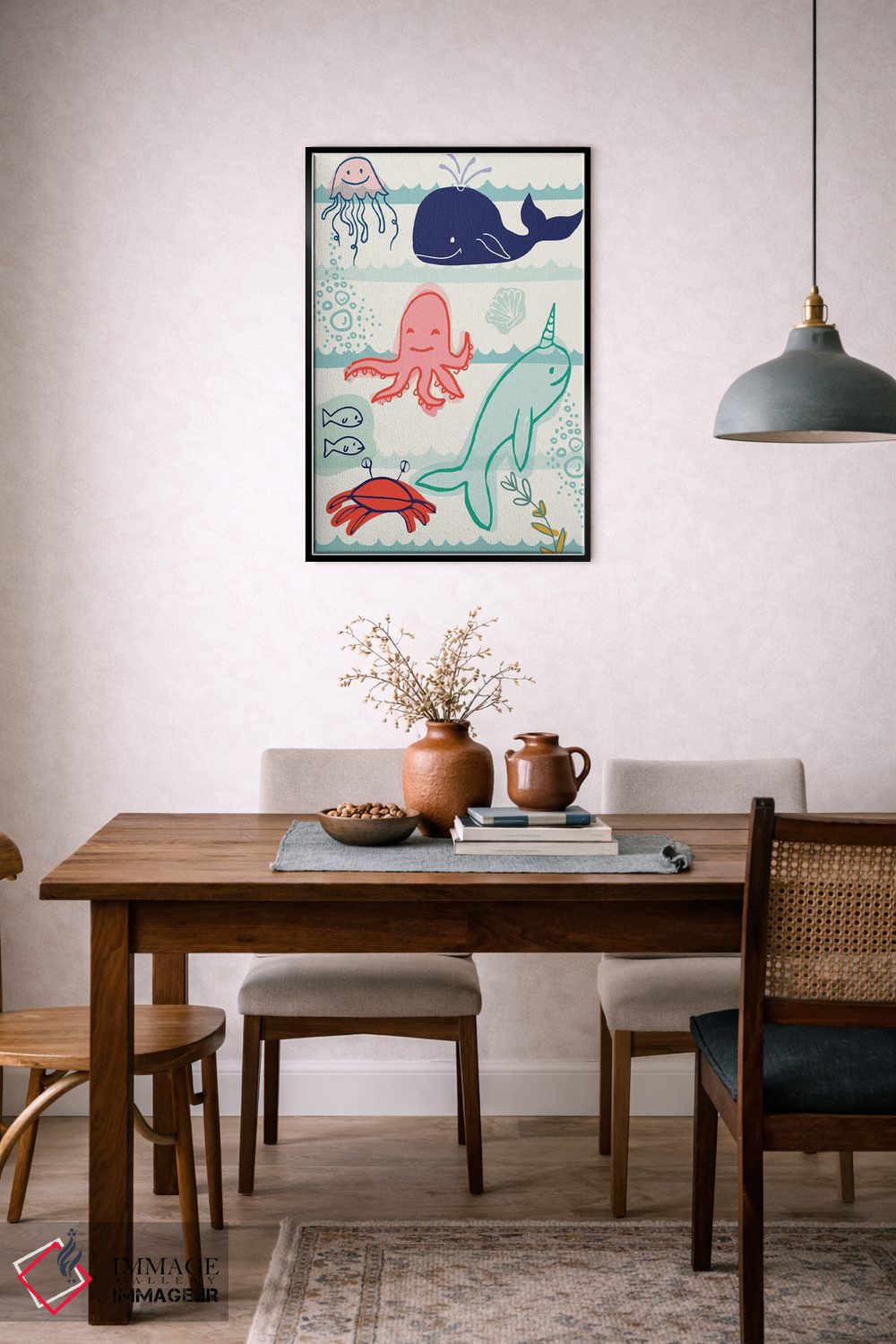 تابلو دکوراتیو جانوران دریایی اثر لولا بیژو و کمپانی - D6B