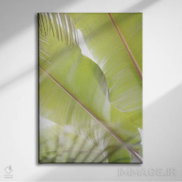 تابلو دکوراتیو برگ های نخل II اثر لینان کولیگان - نمای روبهرو روی دیوار