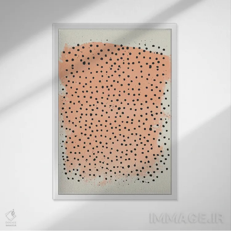 تابلو مینیمال حس خوب هلو اثر لوکا شپرد - نمای قابدار سفید