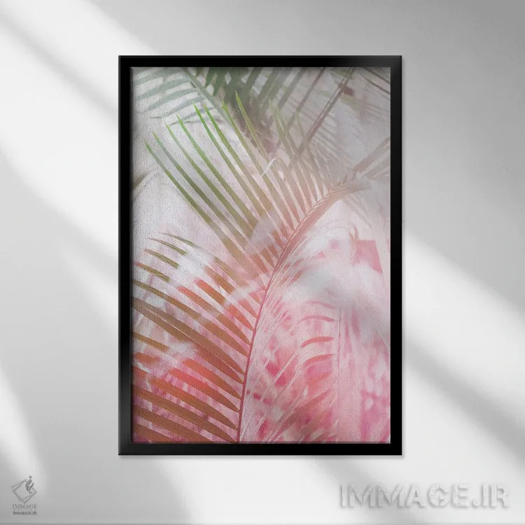 تابلو دکوراتیو برگ های گرمسیری I اثر لینان کولیگان - نمای قابدار مشکی