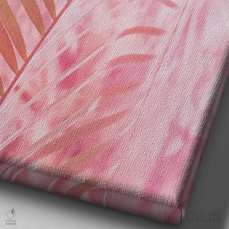 تابلو دکوراتیو برگ های گرمسیری I اثر لینان کولیگان - نمای نزدیک بافت بوم