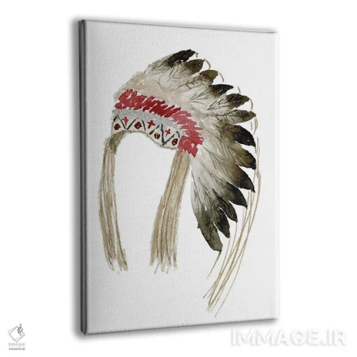 تابلو دکوراتیو کلاه پر بومیان آمریکا اثر لوسیل پرایس - نمای پرسپکتیو محصول