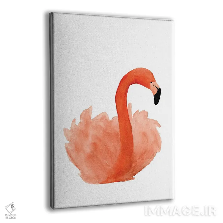 تابلو مدرن فلامینگوی در حال استراحت اثر لوسیل پرایس - نمای پرسپکتیو محصول