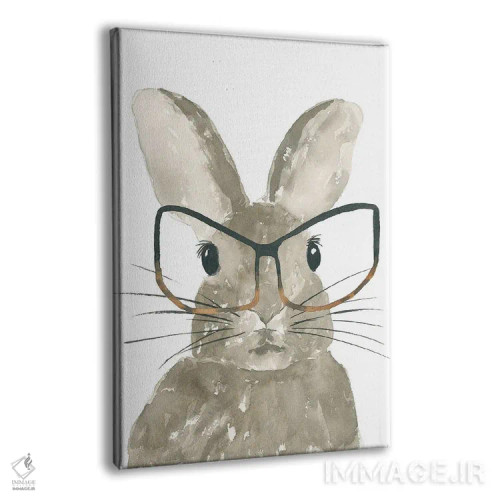 تابلو مدرن خرگوش با عینک اثر لوسیل پرایس - نمای پرسپکتیو محصول