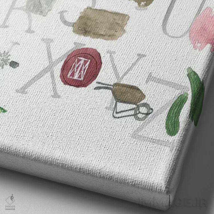 تابلو مدرن الفبای مزرعه اثر لوسیل پرایس - نمای نزدیک بافت بوم