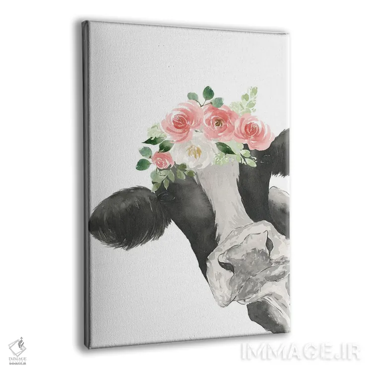 تابلو دکوراتیو سلام گاو با تاج گل اثر لوسیل پرایس - نمای پرسپکتیو محصول