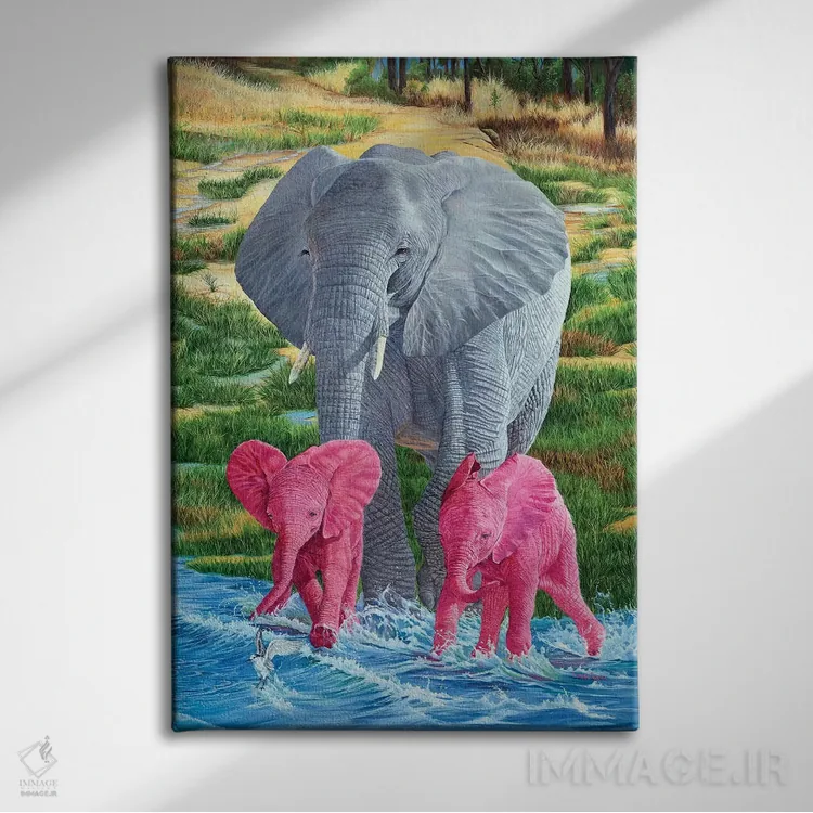 تابلو دکوراتیو دردسر دوبرابر اثر لورا کرتین - نمای روبهرو روی دیوار