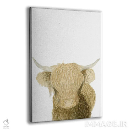 تابلو دکوراتیو گاو کوهستانی اثر لوسیل پرایس - نمای پرسپکتیو محصول