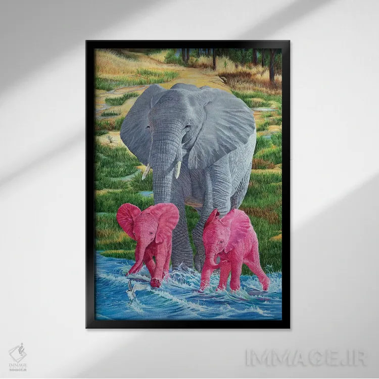 تابلو دکوراتیو دردسر دوبرابر اثر لورا کرتین - نمای قابدار مشکی