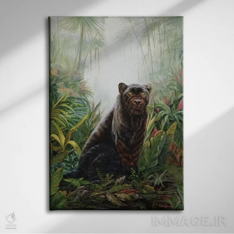 تابلو دکوراتیو سایه جنگل اثر لورا کرتین - نمای روبهرو روی دیوار