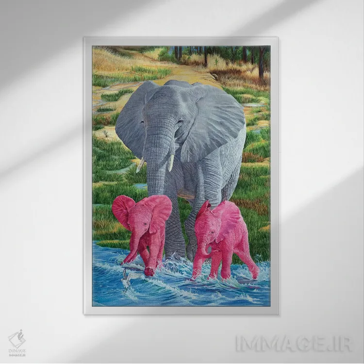 تابلو دکوراتیو دردسر دوبرابر اثر لورا کرتین - نمای قابدار سفید