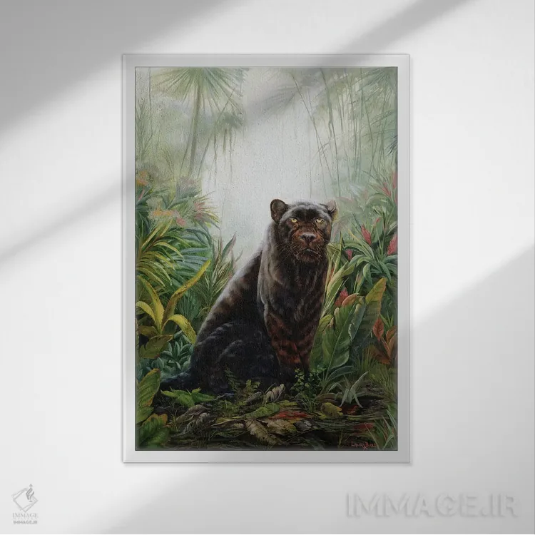 تابلو دکوراتیو سایه جنگل اثر لورا کرتین - نمای قابدار سفید