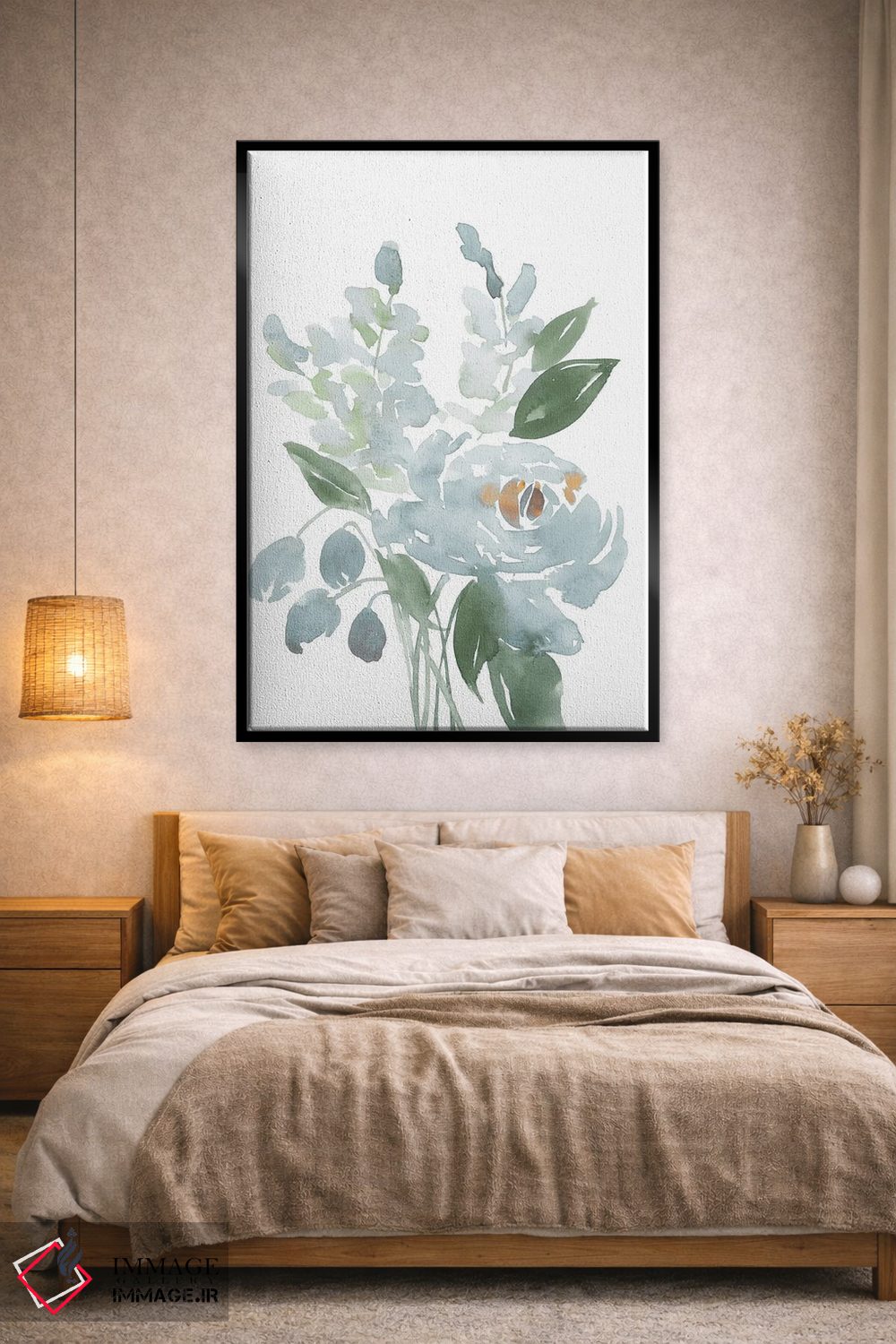تابلو مدرن گل های آبی آرامش بخش I اثر لوسیل پرایس - D1B