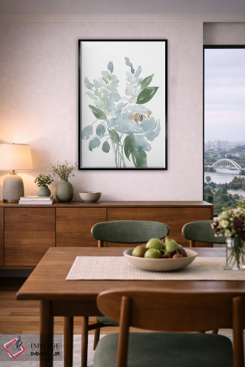 تابلو مدرن گل های آبی آرامش بخش I اثر لوسیل پرایس - D6B