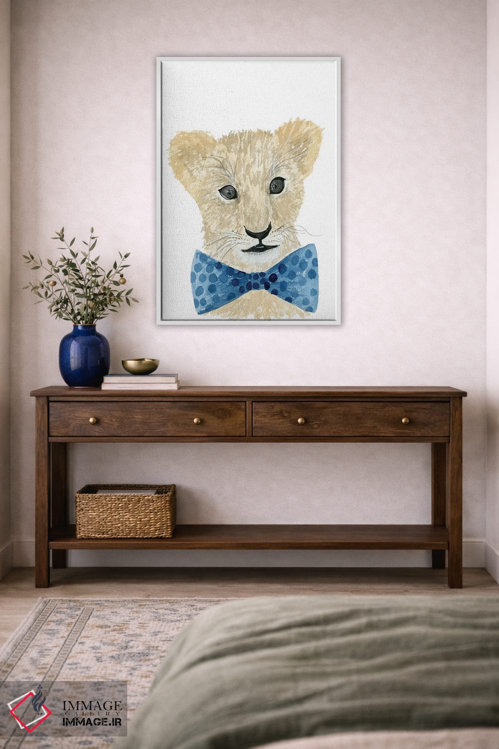 تابلو دکوراتیو شیر با پاپیون اثر لوسیل پرایس - D3W