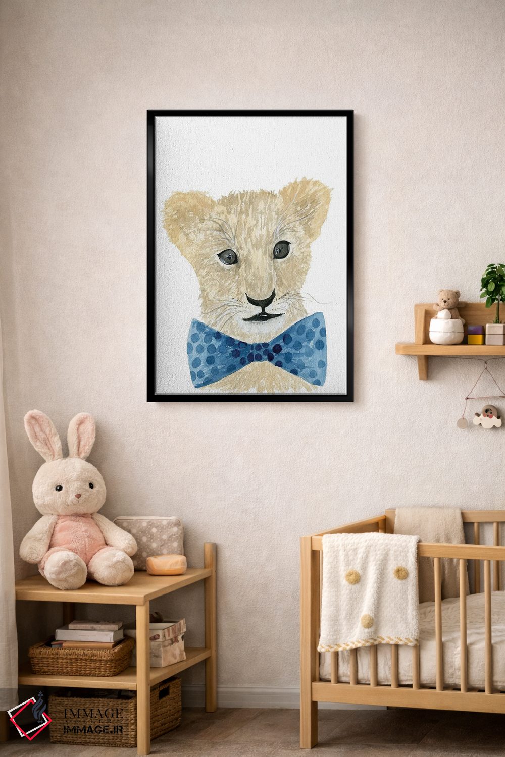 تابلو دکوراتیو شیر با پاپیون اثر لوسیل پرایس - D4B