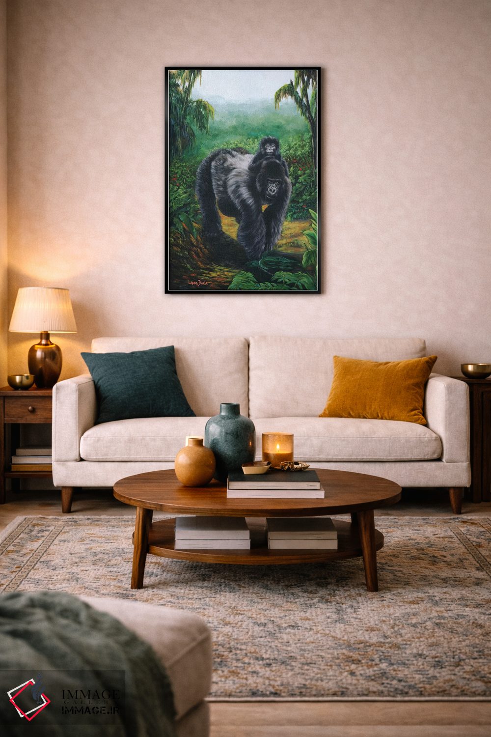 تابلو دکوراتیو سواری بر پشت گوریل اثر لورا کرتین - D5B