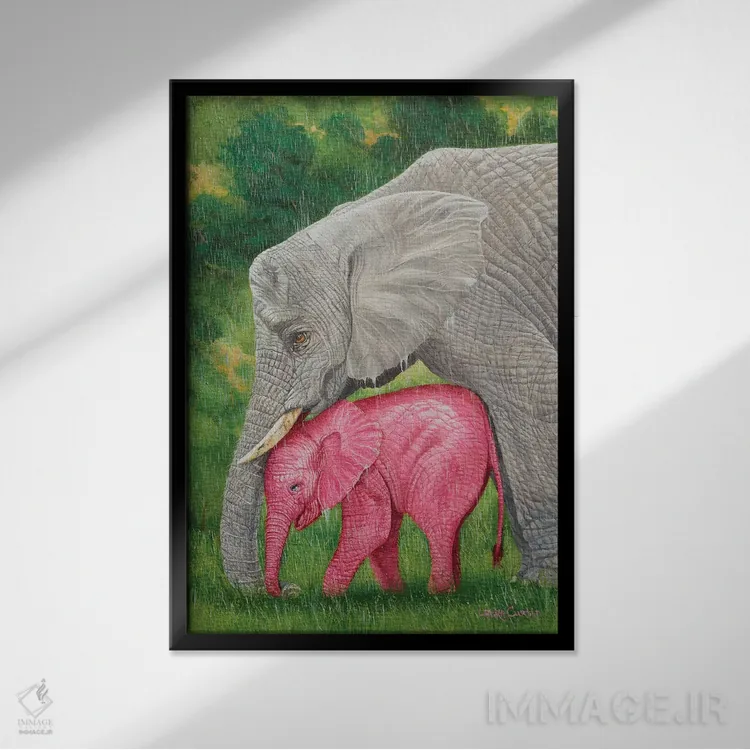 تابلو دکوراتیو باران بهاری اثر لورا کرتین - نمای قابدار مشکی