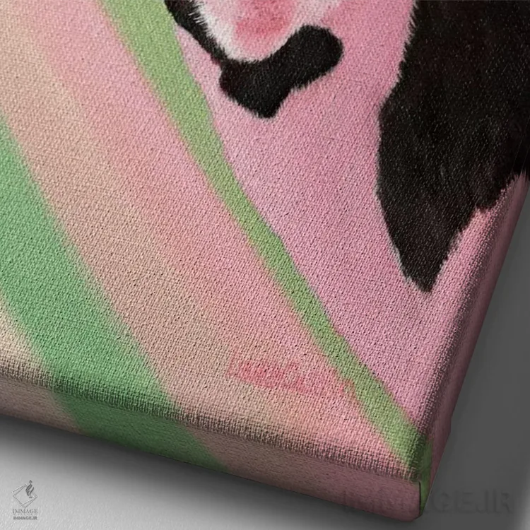 تابلو دکوراتیو نخود شیرین اثر لورا کرتین - نمای نزدیک بافت بوم