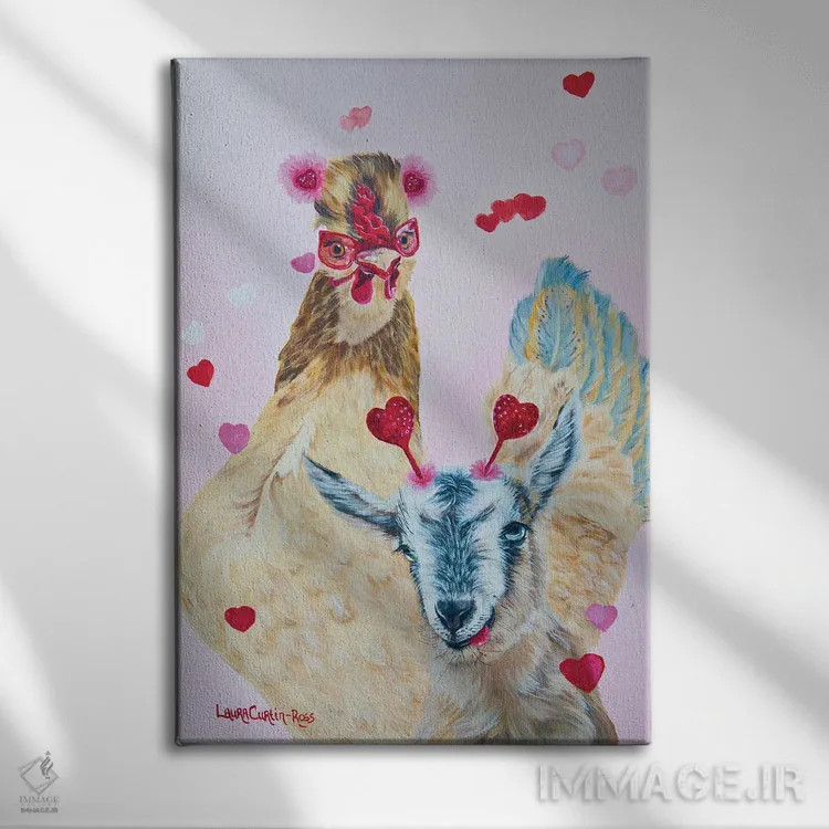 تابلو دکوراتیو با یک دوست امتحان کن اثر لورا کرتین - نمای روبهرو روی دیوار