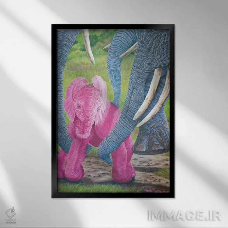 تابلو دکوراتیو عشق ما را بالا می برد اثر لورا کرتین - نمای قابدار مشکی