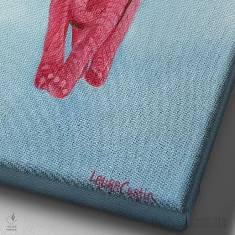 تابلو دکوراتیو بالا بالا و دور شویم اثر لورا کرتین - نمای نزدیک بافت بوم