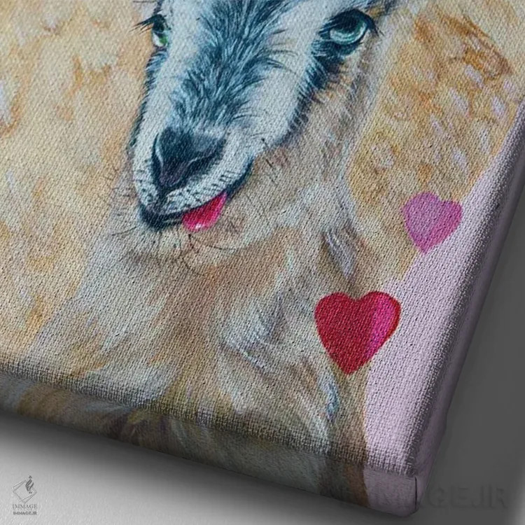 تابلو دکوراتیو با یک دوست امتحان کن اثر لورا کرتین - نمای نزدیک بافت بوم