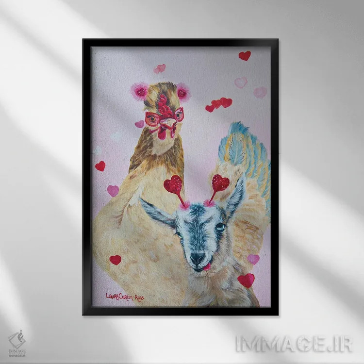 تابلو دکوراتیو با یک دوست امتحان کن اثر لورا کرتین - نمای قابدار مشکی