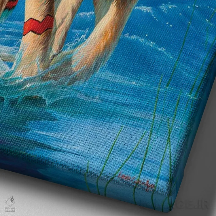 تابلو دکوراتیو رنگ غرور اثر لورا کرتین - نمای نزدیک بافت بوم