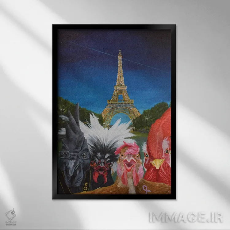 تابلو دکوراتیو تعطیلات در پاریس اثر لورا کرتین - نمای قابدار مشکی