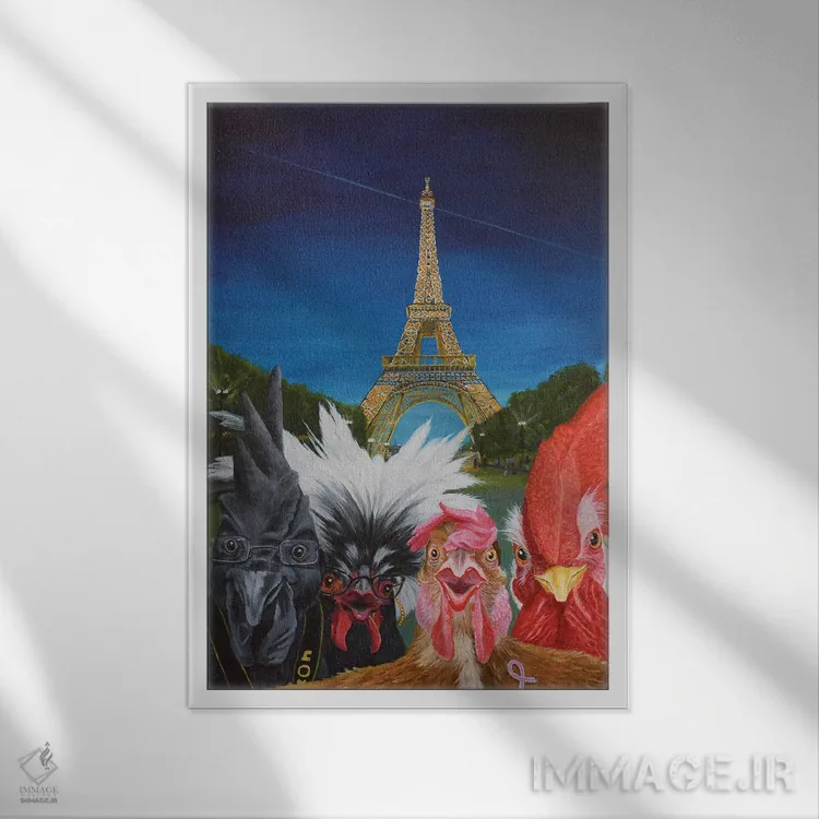 تابلو دکوراتیو تعطیلات در پاریس اثر لورا کرتین - نمای قابدار سفید