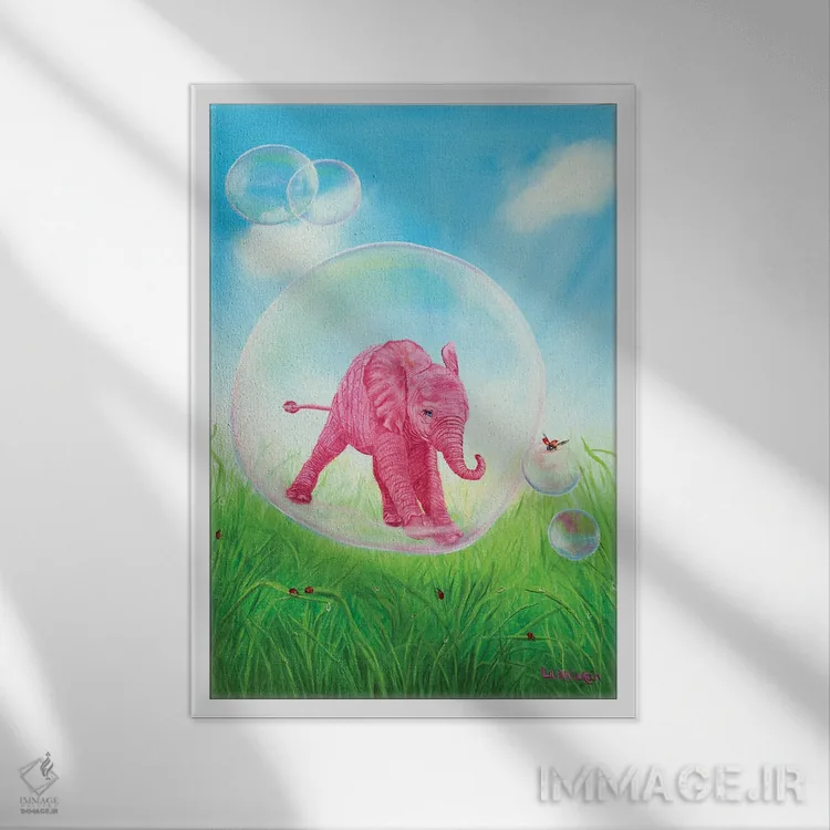 تابلو دکوراتیو شناور شدن اثر لورا کرتین - نمای قابدار سفید