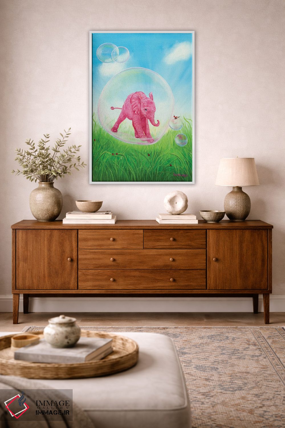 تابلو دکوراتیو شناور شدن اثر لورا کرتین - D2W