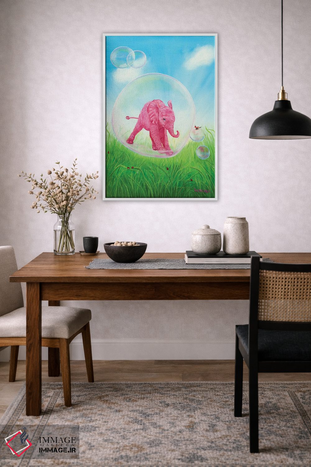 تابلو دکوراتیو شناور شدن اثر لورا کرتین - D3W