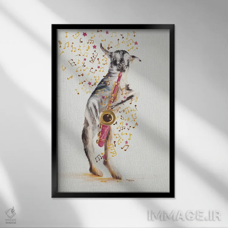 تابلو دکوراتیو ساکسی اثر لورا کرتین - نمای قابدار مشکی