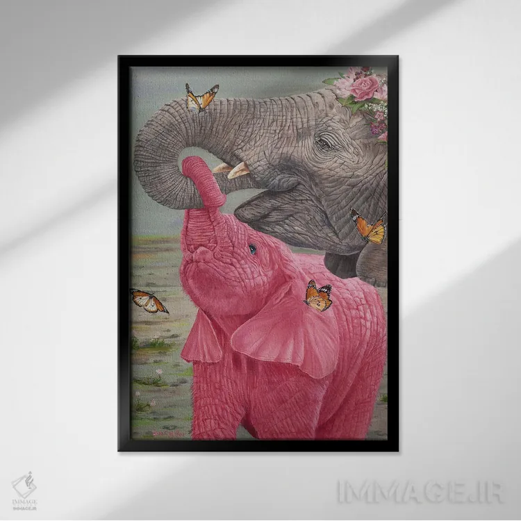 تابلو دکوراتیو لمس عشق اثر لورا کرتین - نمای قابدار مشکی