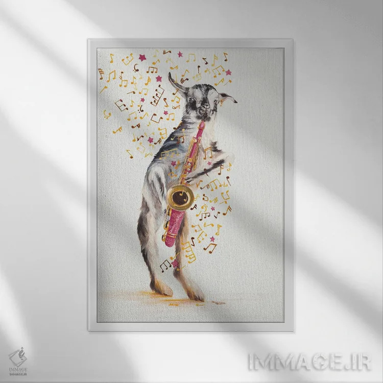 تابلو دکوراتیو ساکسی اثر لورا کرتین - نمای قابدار سفید