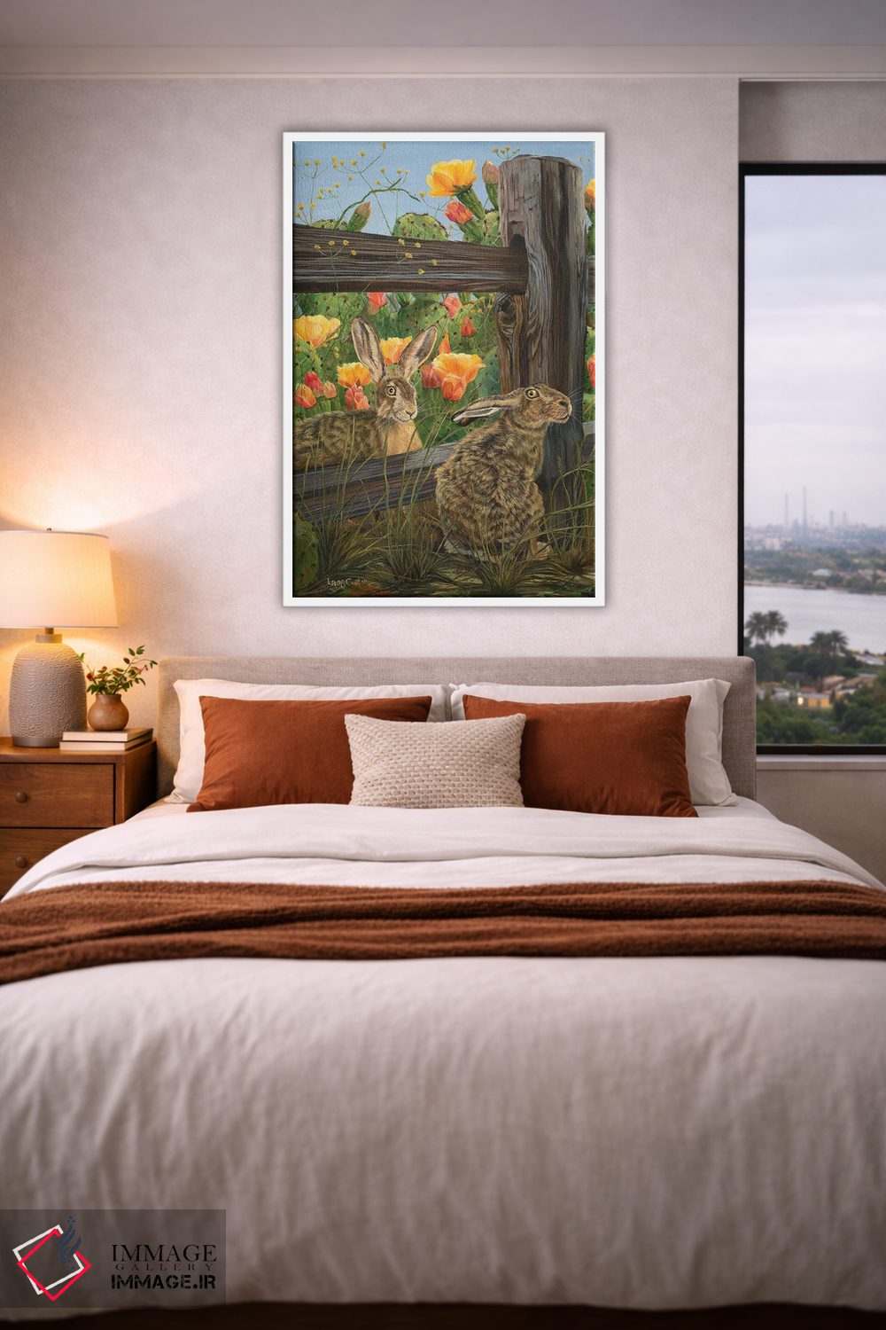 تابلو دکوراتیو آقای خرگوش و خانم خرگوش اثر لورا کرتین - D3W
